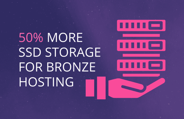 50% More SSD Hosting for Webrora Bronze Hosting